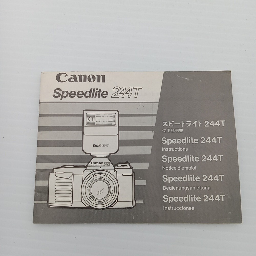 Vintage Canon Speedlite 244T Instruction Manual Paper Booklet Multiple Languages